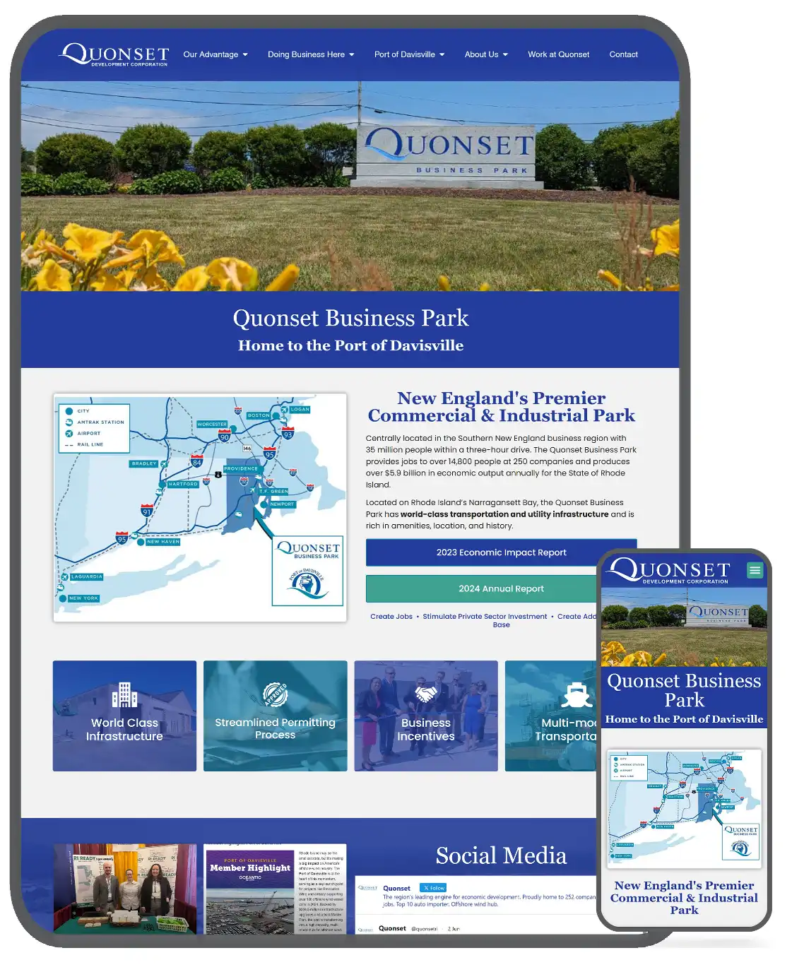 Quonset Development Corporation — Website by JPG Designs